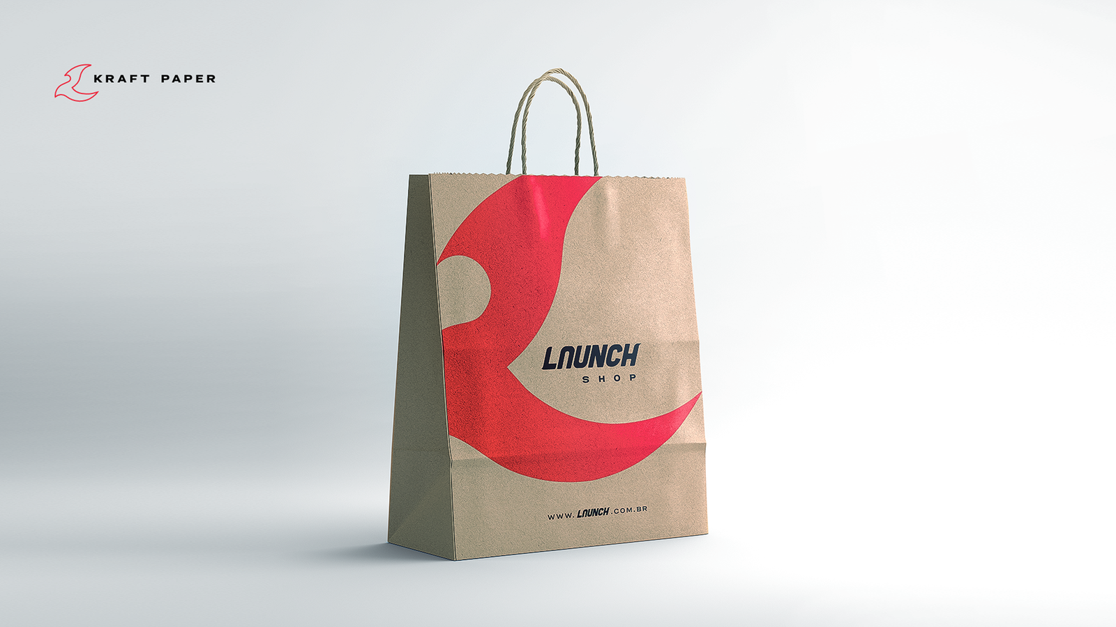 Sacola kraft da Launch Shop